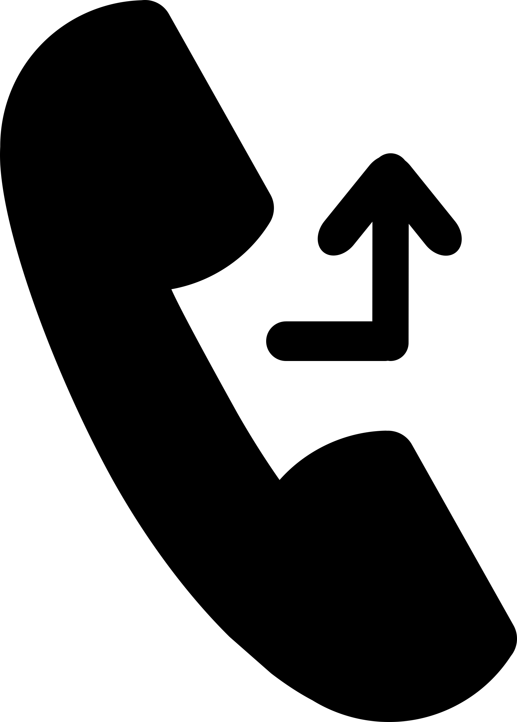 Phone Auricular With Up Arrow Stencil Svg Design File Free Vectors